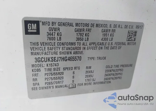 3GCUKSEJ7HG465570: 43061782