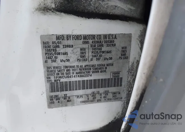 1FMCU04141KB62574: 43060789