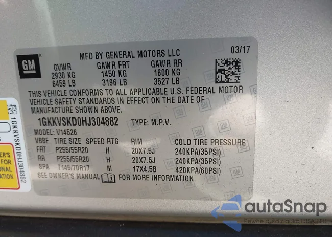 1GKKVSKD0HJ304882: 43060927