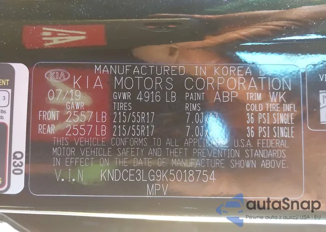 KNDCE3LG9K5018754: 43060990