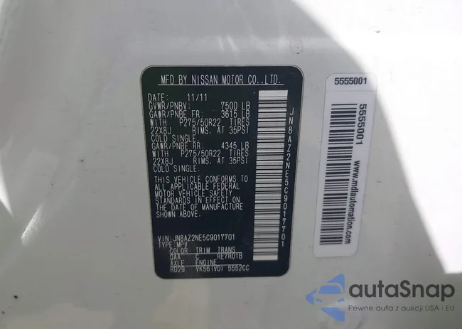 JN8AZ2NE5C9017701: 43062269