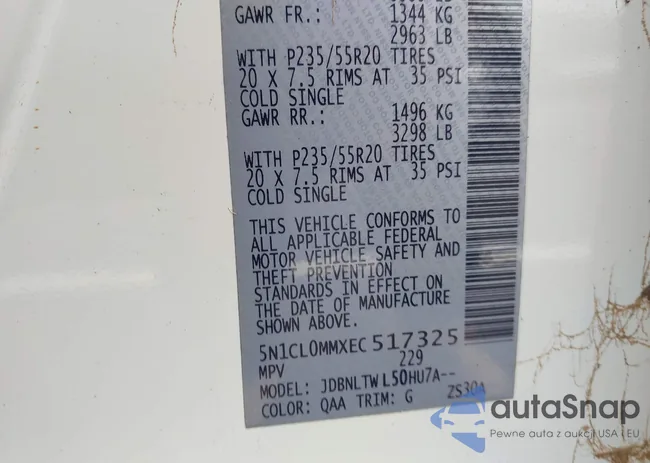 5N1CL0MMXEC517325: 43062312