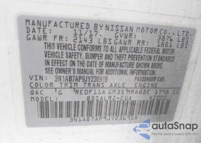 3N1AB7AP9JY236918: 43062337