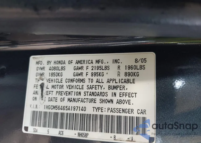 1HGCM56465A197140: 43062364