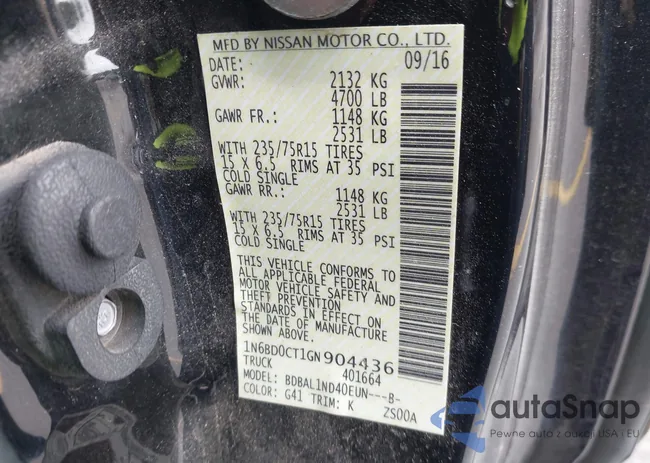 1N6BD0CT1GN904436: 43062377