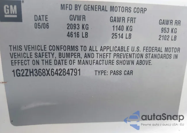 1G2ZH368X64284791: 43062396