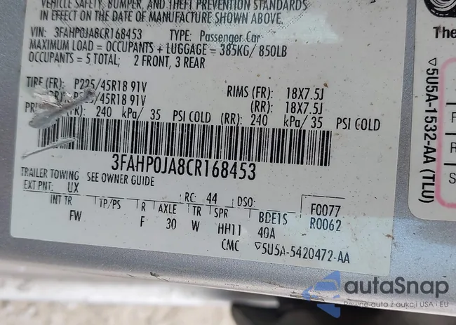 3FAHP0JA8CR168453: 43062436