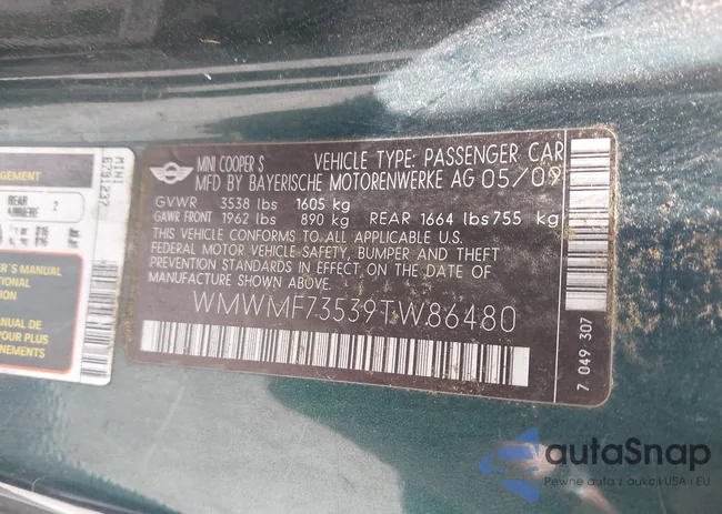 WMWMF73539TW86480: 43062520