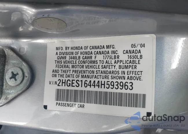 2HGES16444H593963: 43062527