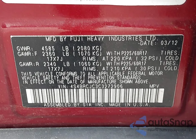 4S4BRCJC3C3272906: 43062623