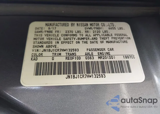 JN1BJ1CR7HW132593: 43062673