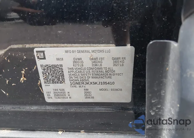 1GNERJKX5KJ105410: 43062777