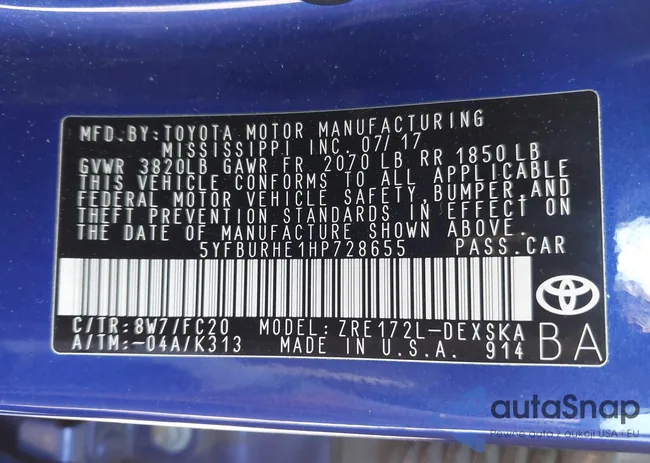 5YFBURHE1HP728655: 43061795