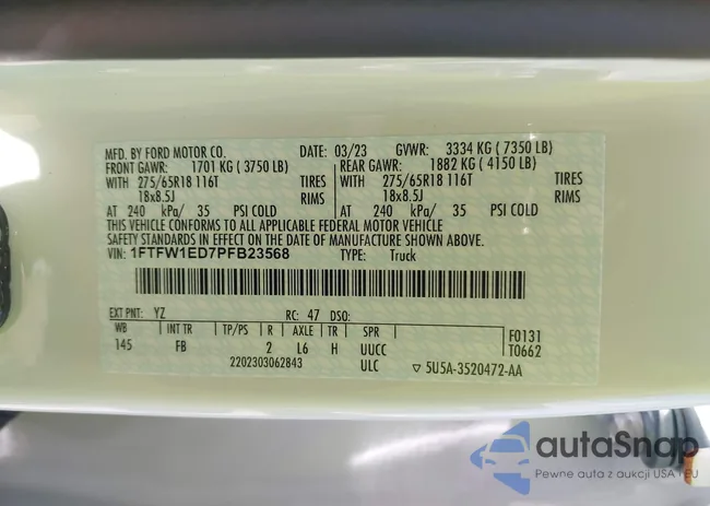 1FTFW1ED7PFB23568: 43061817