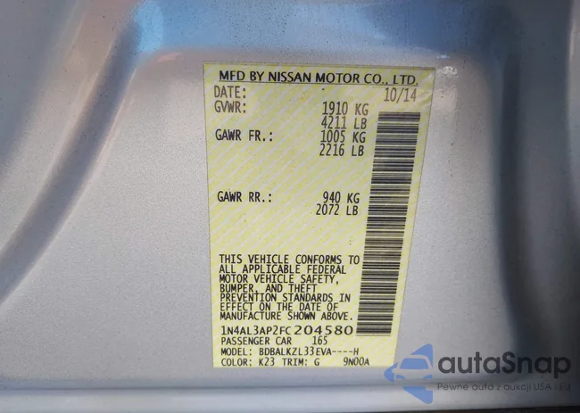 1N4AL3AP2FC204580: 43061961