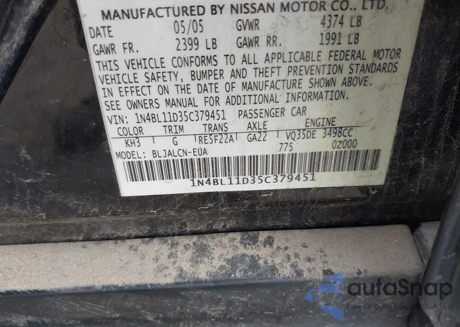 1N4BL11D35C379451: 43062029