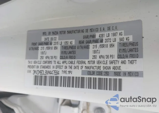 3MVDMBDL8NM447684: 43062073