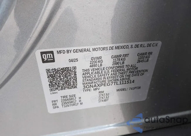 3GNAXPEG7TL111514: 43062116