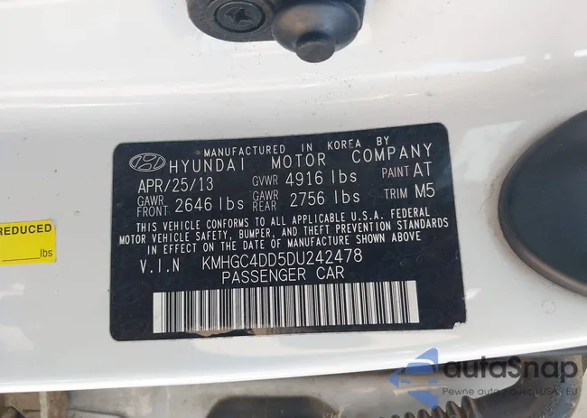 KMHGC4DD5DU242478: 43062142