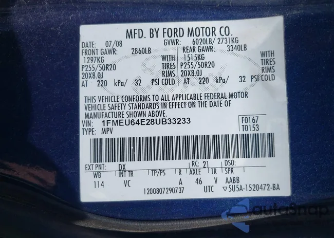 1FMEU64E28UB33233: 43063376