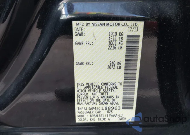 1N4AL3AP4EC188963: 43063398