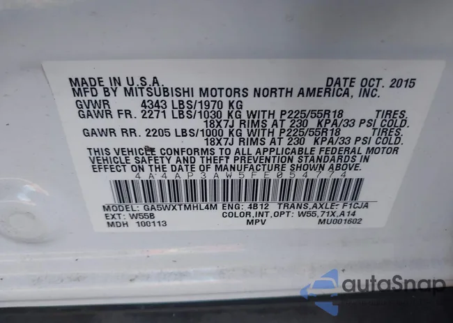 4A4AP3AW5FE054774: 43063418