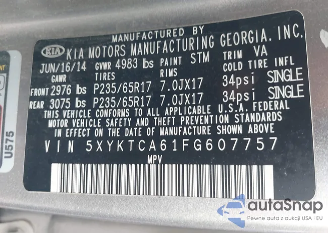 5XYKTCA61FG607757: 43063443