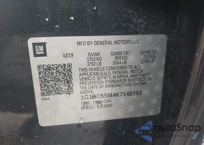 1G1BC5SM4K7148393: 43063560