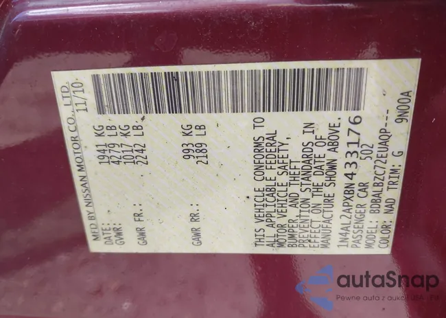 1N4AL2APXBN433176: 43063574