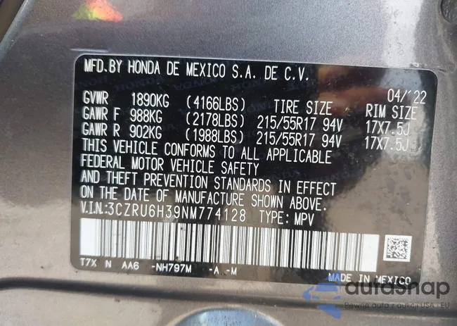 3CZRU6H39NM774128: 43063717