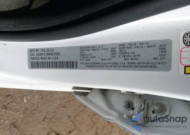 1C6SRFCT6MN817223: 43062789