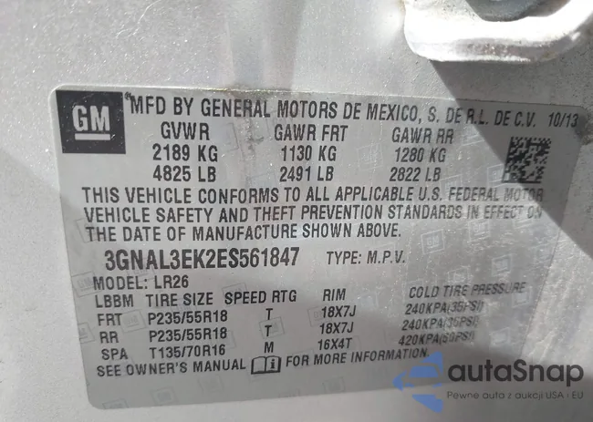 3GNAL3EK2ES561847: 43062870