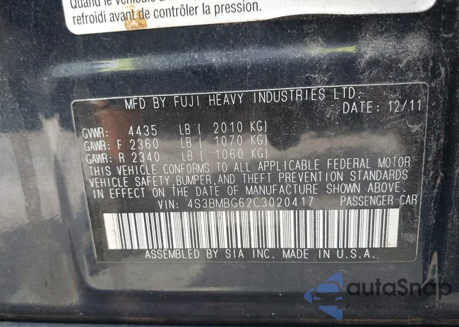 4S3BMBG62C3020417: 43062878