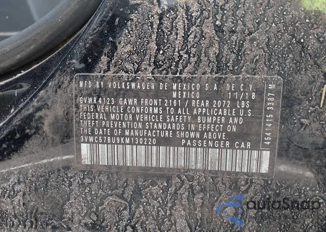 3VWC57BU9KM130220: 43062944