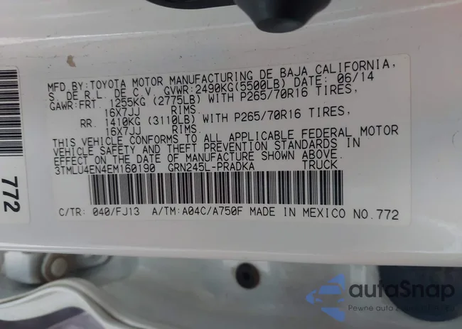 3TMLU4EN4EM160190: 43064239