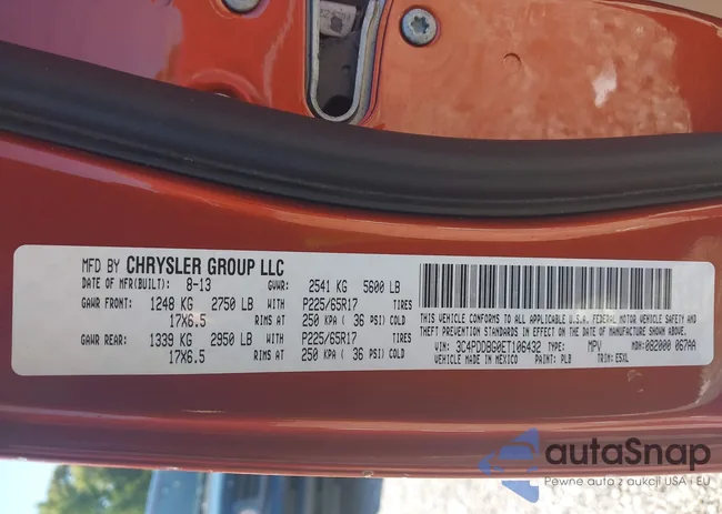 3C4PDDBG0ET106432: 43064341