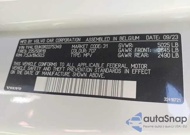 YV4L12UK0R2275349: 43064346