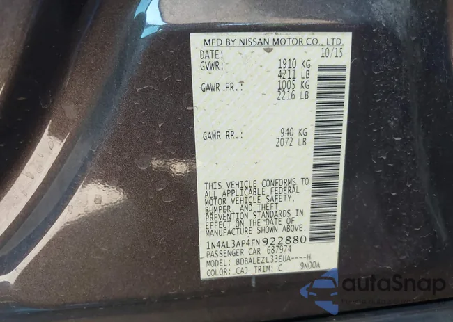 1N4AL3AP4FN922880: 43064373