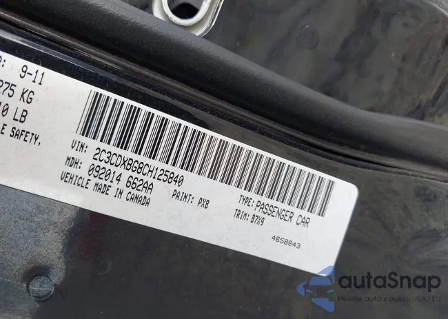 2C3CDXBG8CH125840: 43064382