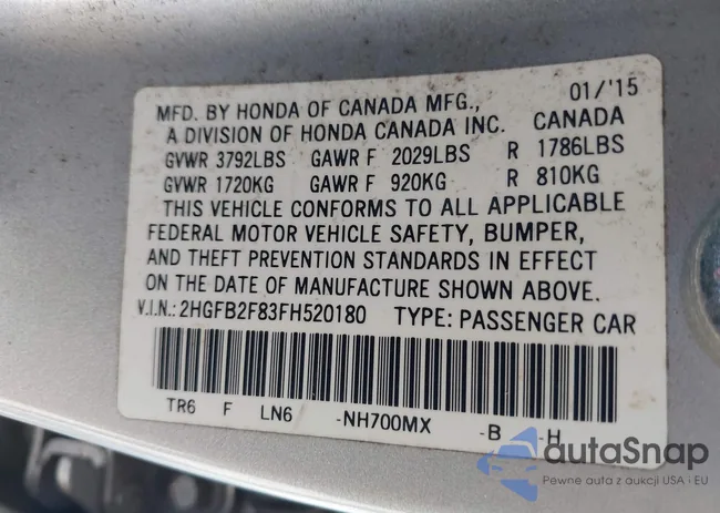 2HGFB2F83FH520180: 43064706