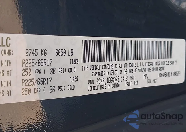 2C4RC1BGXDR511418: 43064072