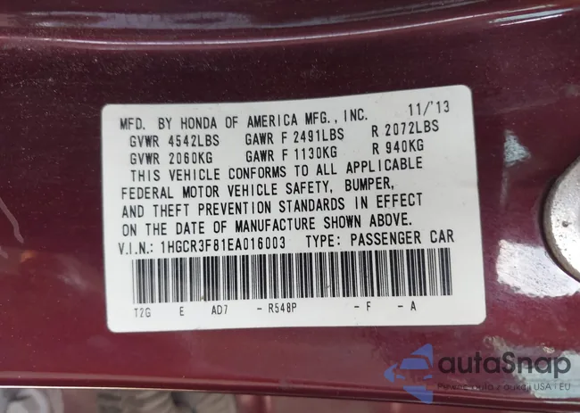 1HGCR3F81EA016003: 43065221