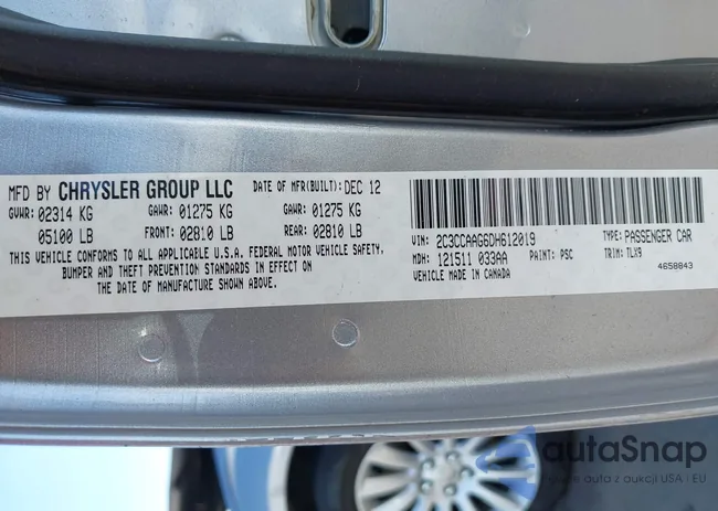 2C3CCAAG6DH612019: 43065392