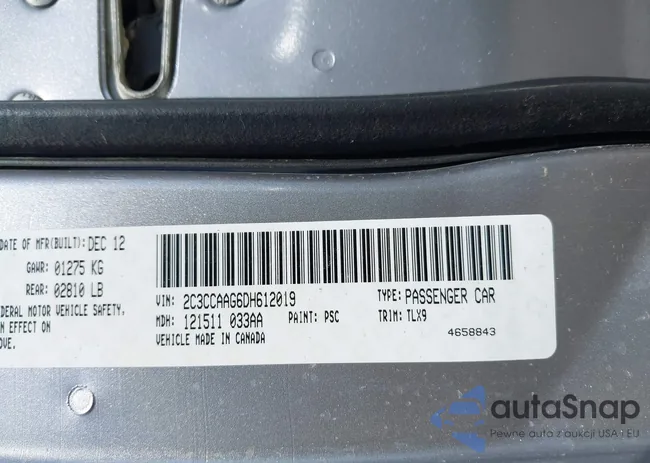 2C3CCAAG6DH612019: 43065392