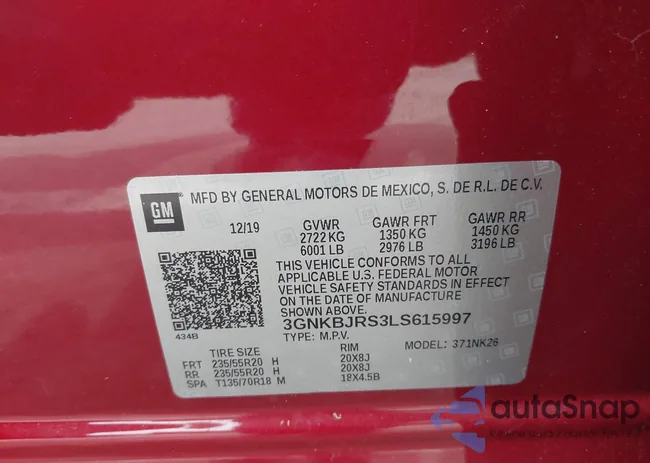 3GNKBJRS3LS615997: 43065430