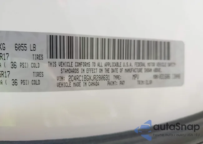 2C4RC1BGXJR280631: 43065492