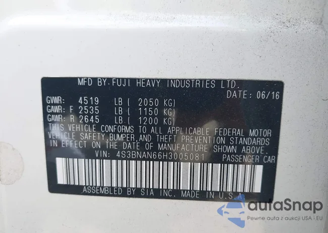 4S3BNAN66H3005081: 43065541