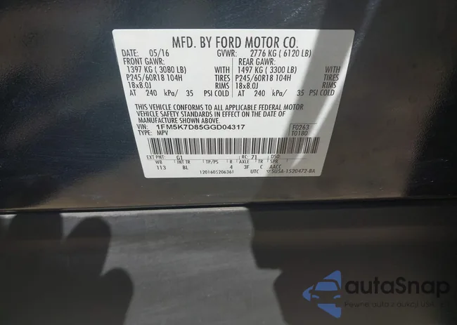 1FM5K7D85GGD04317: 43065556