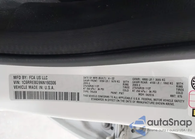 1C6RREBG9NN190306: 43065568