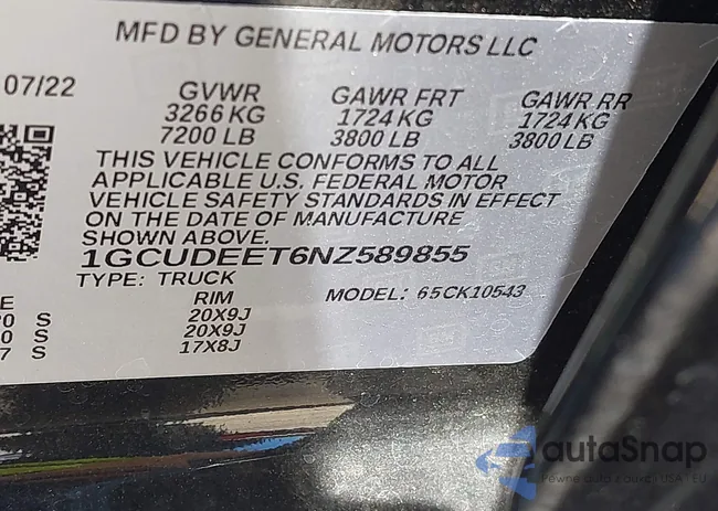 1GCUDEET6NZ589855: 43065651